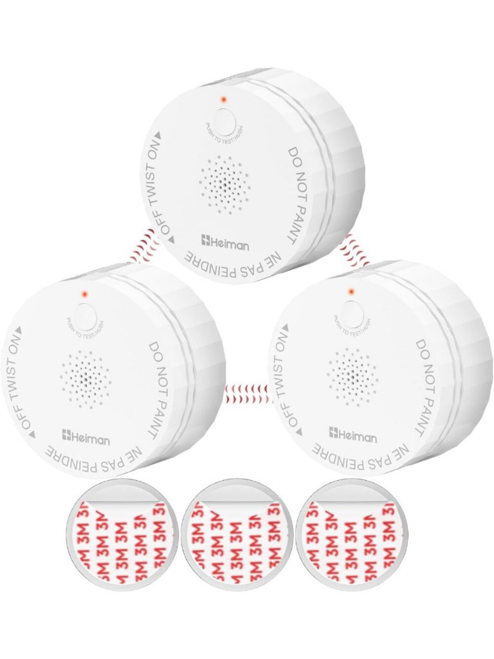 Wireless Interconnected Smoke Alarms - Home Safety 3 Pack, Easy Install